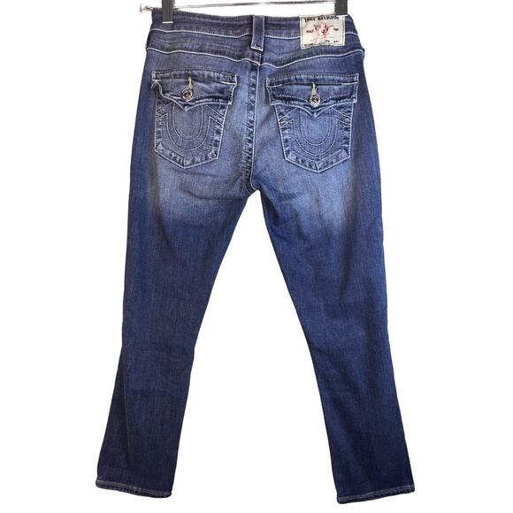 True Religion Jeans Halle Mid Rise Capri Skinny Women's 26 Distressed Y2K Retro - Picture 6 of 16